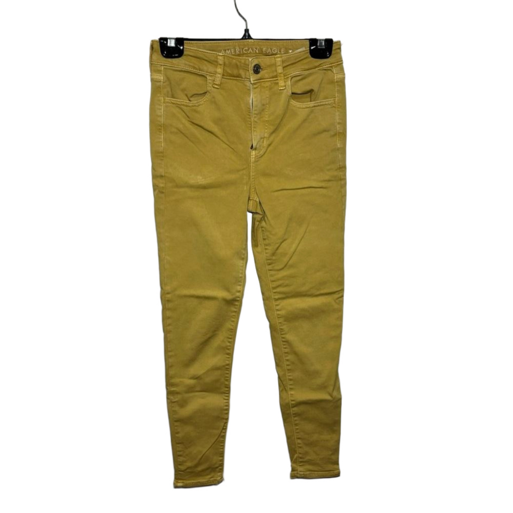 Women's American Eagle Jeans, Next Level Stretch Skinny Jeans, Size 2, Yellow